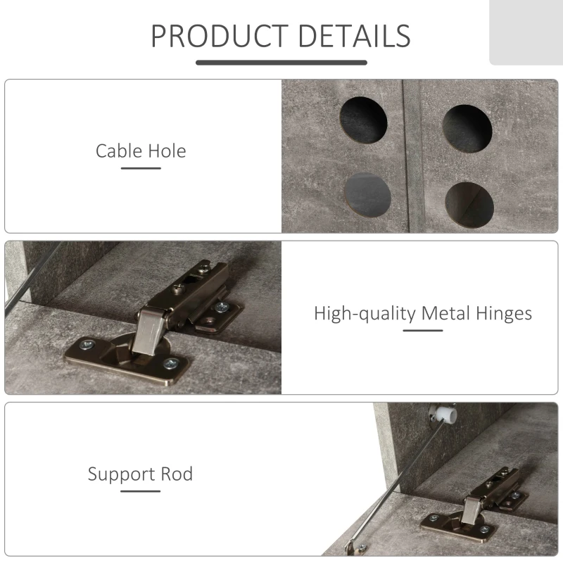 HOMCOM Dulap TV Suspendat cu 4 Compartimente si 2 Usi, Consola pentru Televizor pana la 60"