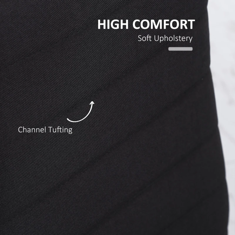 HOMCOM Set 4 scaune captusite pentru camera de zi, moderne, din metal si material textil Negru
