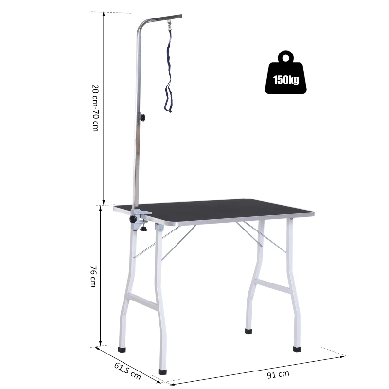 PawHut Masă pentru Toaletat și Tuns Câini sau Pisici Pliabilă, 91.5x61.5x77cm