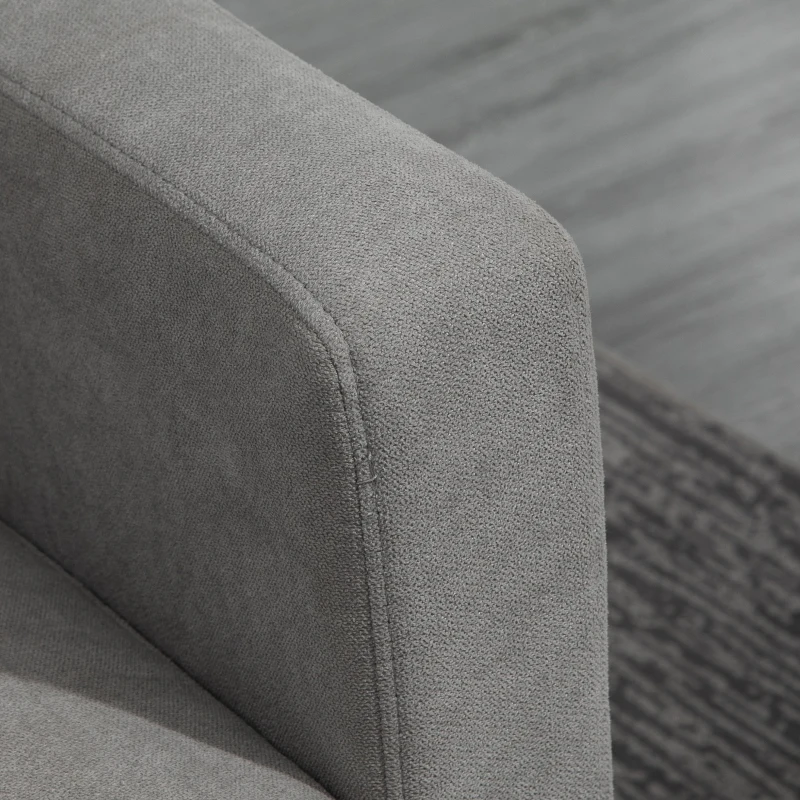 Homcom Canapea Colt 3 Locuri Modulara din Material Textil – Gri Modern(m-7)