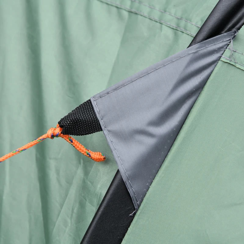 Outsunny Cort de Camping Pop Up pentru 2 Persoane cu 2 Uși, 4 Ferestre și Înveliș Impermeabil, 263.5x220x123 cm, Verde(m-9)