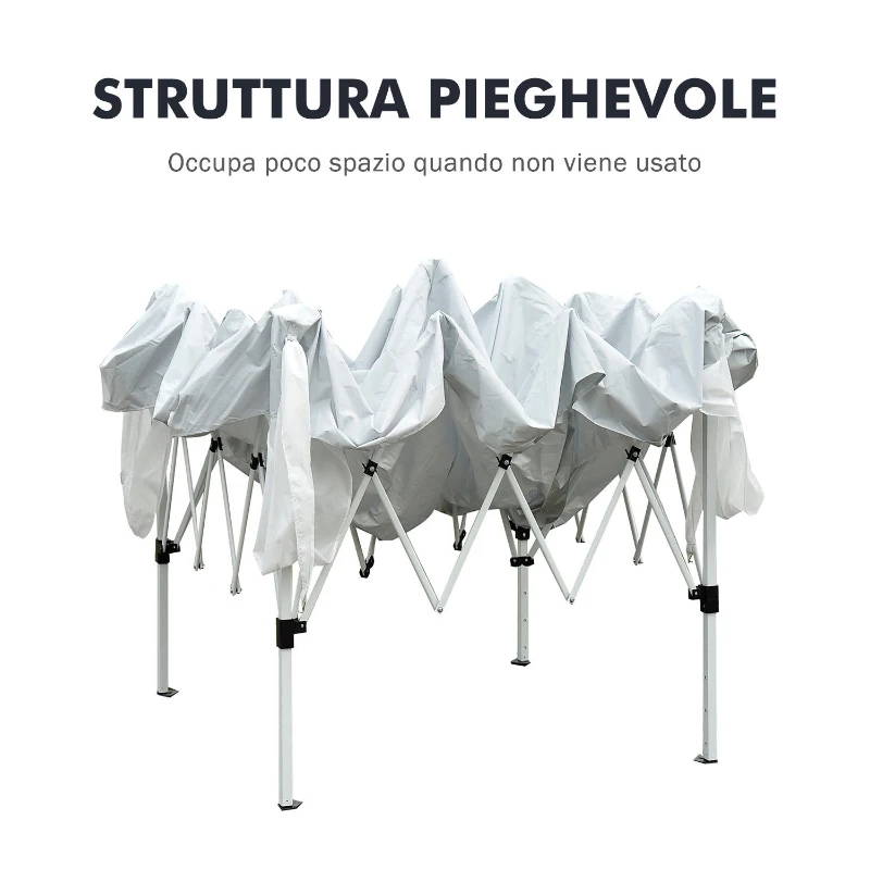 Outsunny Gazebo Pop‑Up 3×3 m Impermeabil – Alb