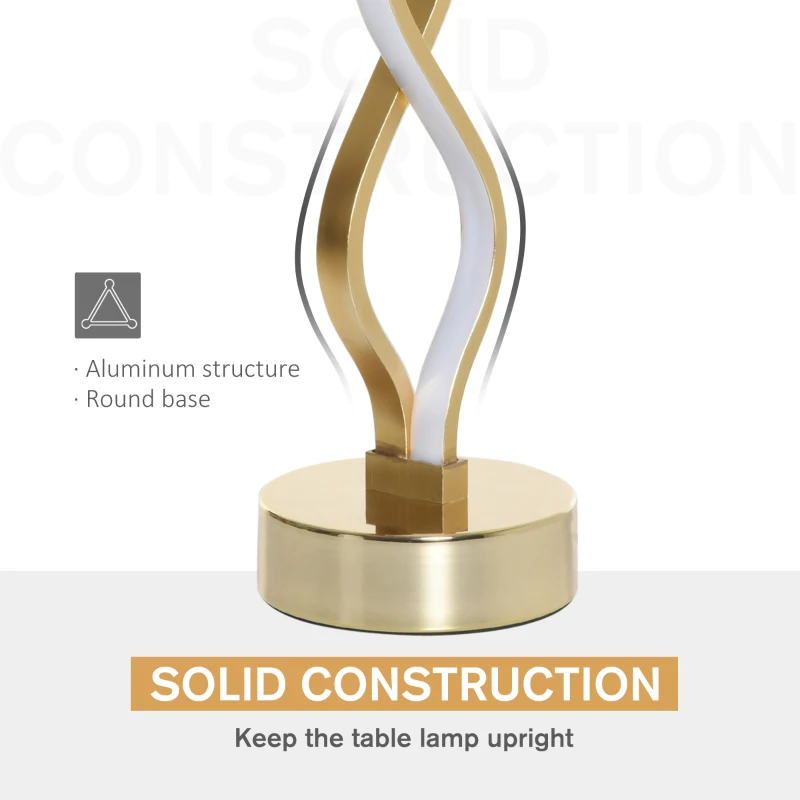 HomCom lampa de masa, cu lumina LED, Ф12.5x45cm, aurie