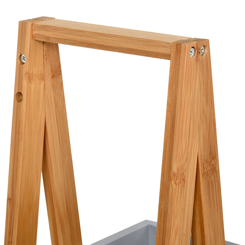 Kleankin Raft pentru baie din MDF si bambus, 30x18x81cm, gri
