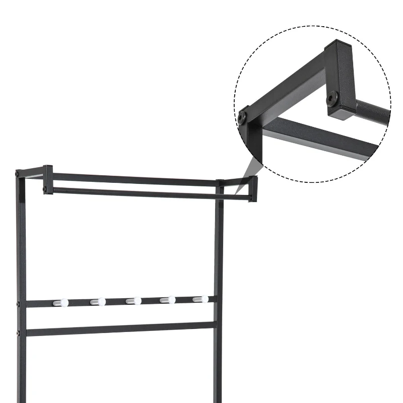 HomCom Banca Vestiar in Metal captusita, Maro, 72.5x35x180cm