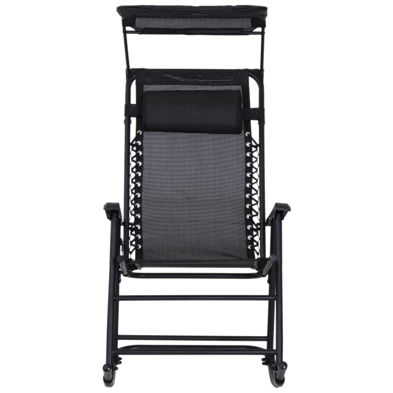 Outsunny, scaun de tip balansoar, 105x64x125cm, negru