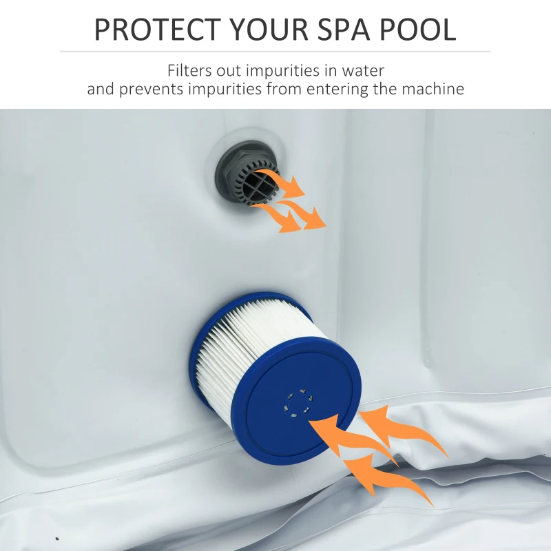 Outsunny Set de 6 Filtre de Inlocuire pentru Piscina Gonflabila cu Hidromasaj