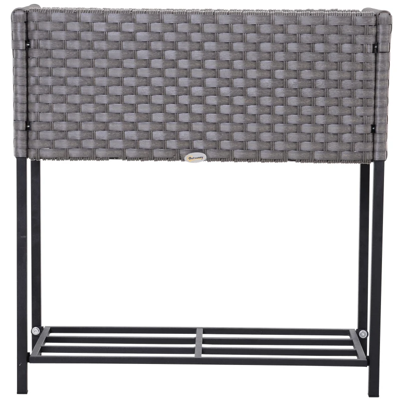 Outsunny vas de flori, cu raft, 70x30x72cm, gri