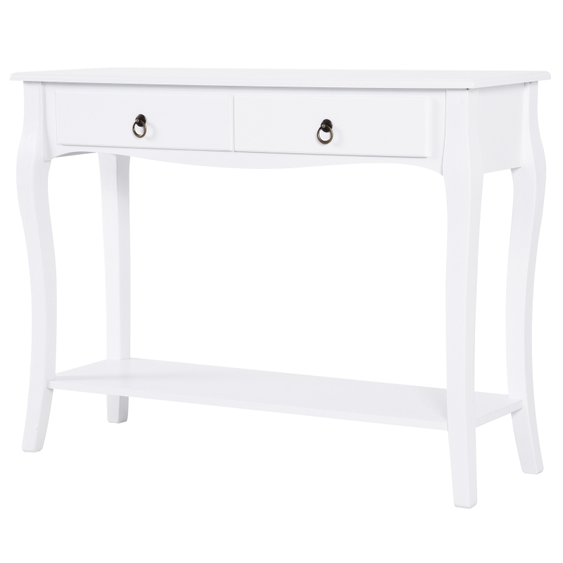 Homcom Tavolo Consola pentru Hol, Alb, 100x33x76cm