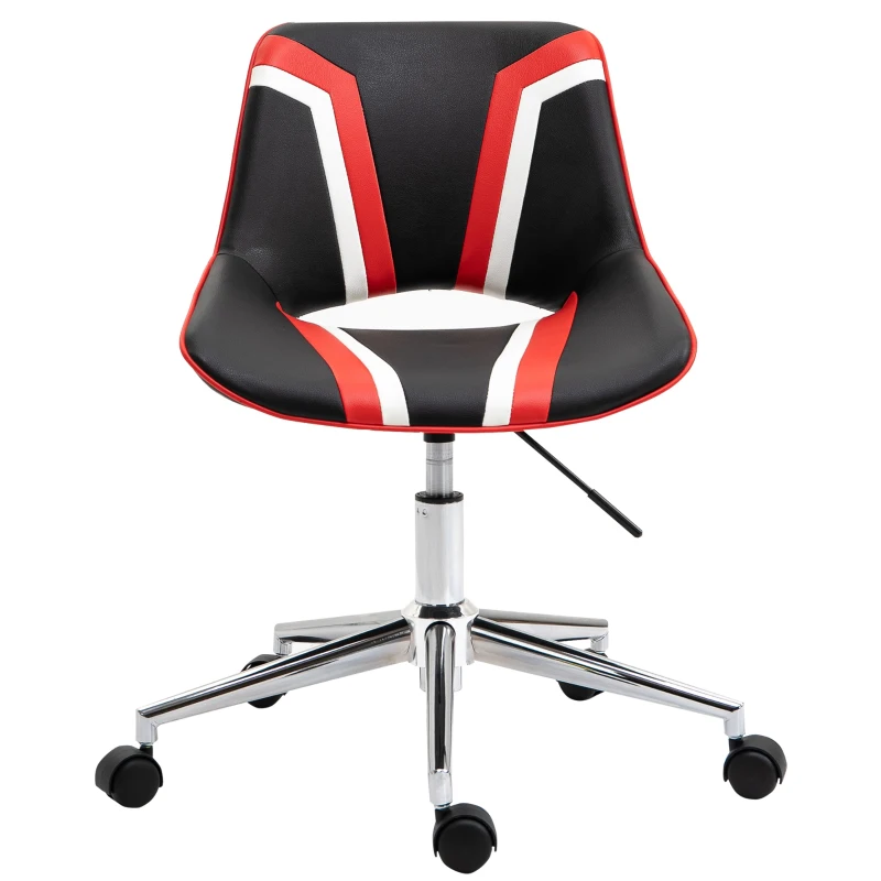 HOMCOM Scaun de Birou Pivotant si Reglabil Stil Gaming, din Piele Ecologica