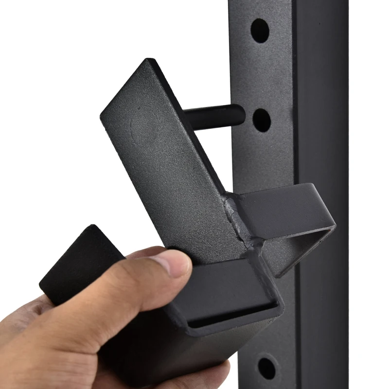 HOMCOM Suport pentru Haltere cu Inaltime Reglabila pe 32 Niveluri de 26-196cm Statie Fitness din Otel - Negru