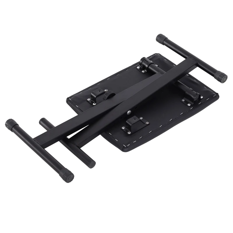 HOMCOM Scaun Captusit pentru Pian Pliabil cuInaltime Reglabila, Negru, 39x29x51cm