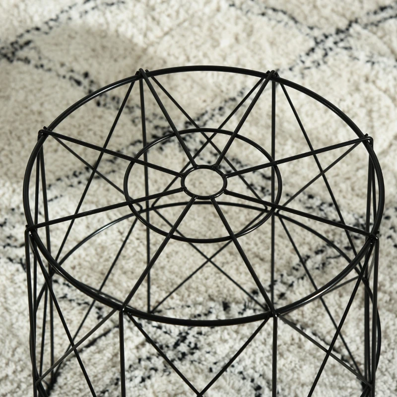 HOMCOM Set 3 Masute pentru Sufragerie Moderne Caracteristica Container din Otel Negru