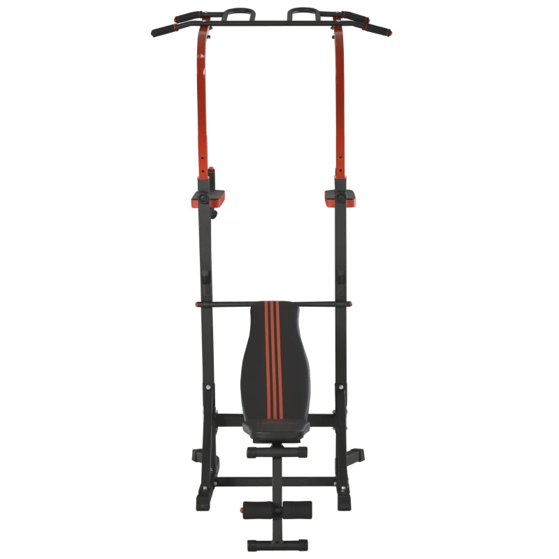 HOMCOM Statie Pliabila Multifunctionala Antrenament Bara de Tractiune, Scaun Roman
