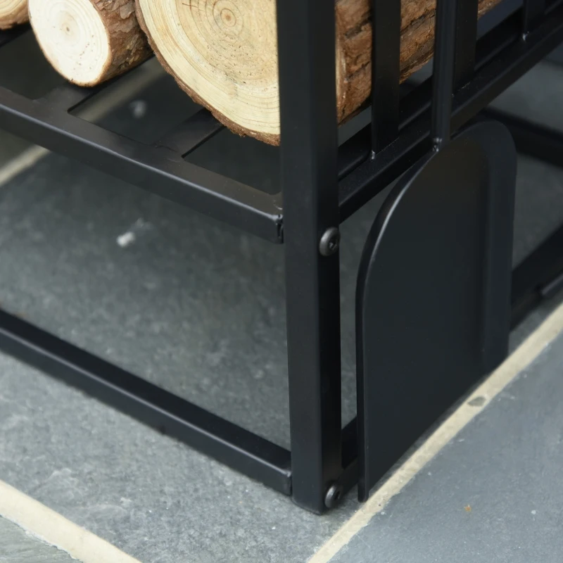 HOMCOM Suport lemne 4 scule din otel Max. 100kg negru