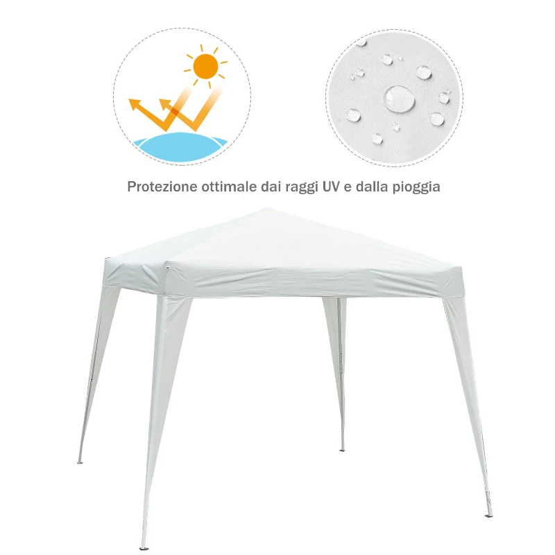 Outsunny Gazebo Pop‑Up 3×3 m Impermeabil – Alb