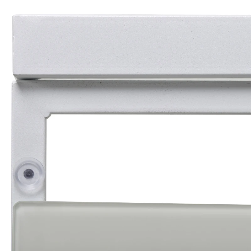Outsunny Set Mobilier de Exterior Lounge de Gradina din Metal Alb si Albastru