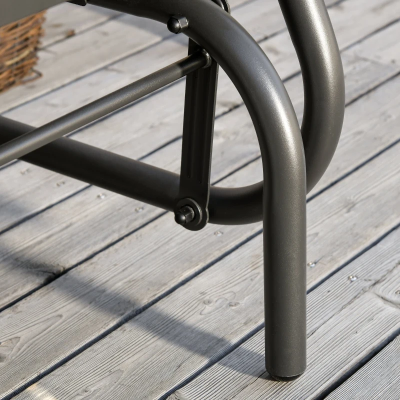 Outsunny scaun balansoar 2 in 1, metal, 75x66x85cm, negru