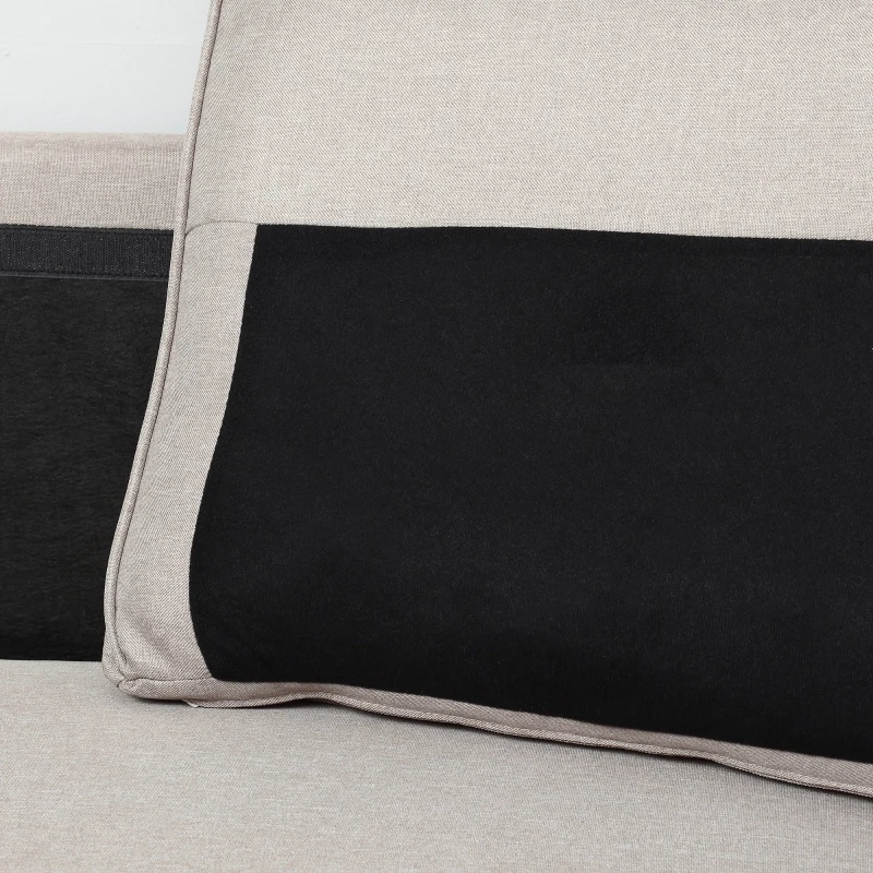 HOMCOM Canapea 2 Locuri cu Tapiterie din Material textil cu efect de In, Canapea Moderna Tapitata cu 6 Picioare din Lemn si Cotiere - Bej