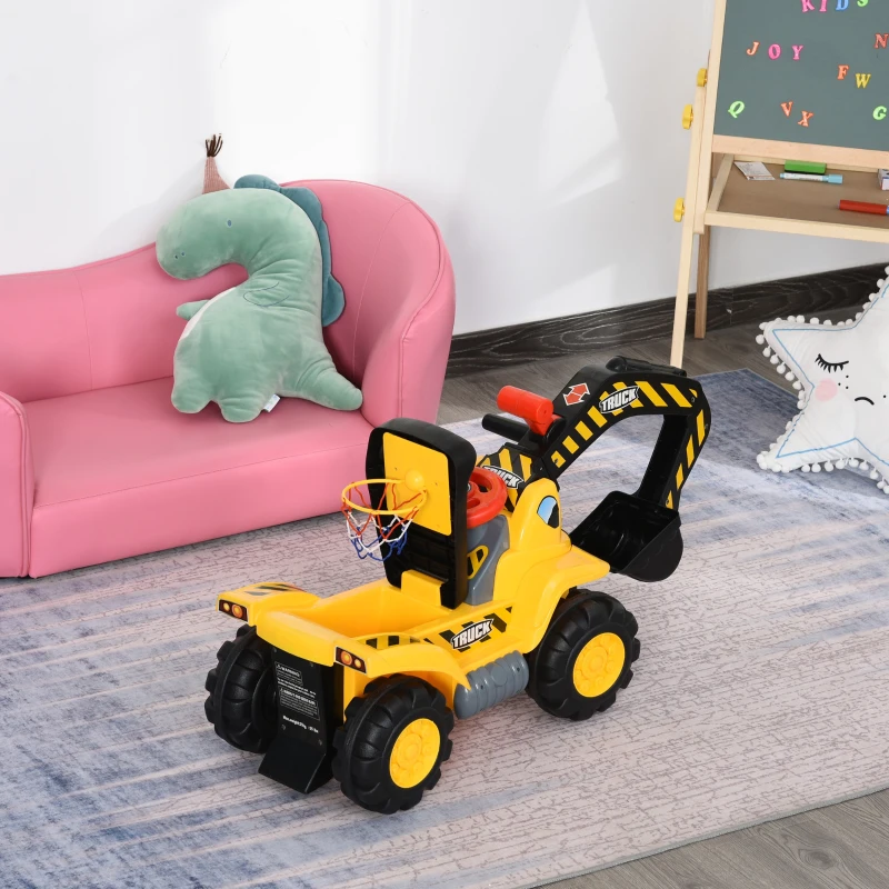 HOMCOM Jucarie Excavator – Calarit cu Cos, Varsta 3–8 Ani(m-2)