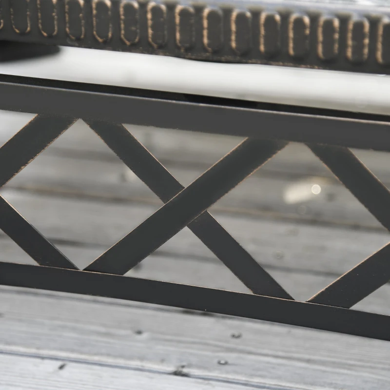 Outsunny Brazier de Gradina cu Capac pentru Arestarea Scanteilor si Grila pentru Gratar