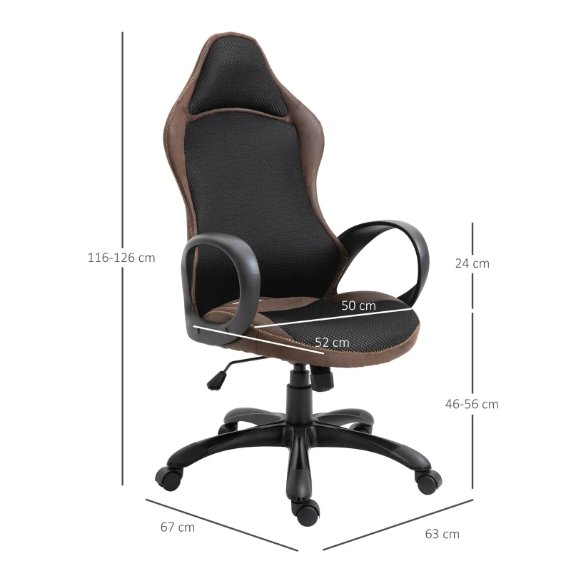 Vinsetto Scaun Gaming Reglabil pe Inaltime si Balansoar, Pivotant 360°