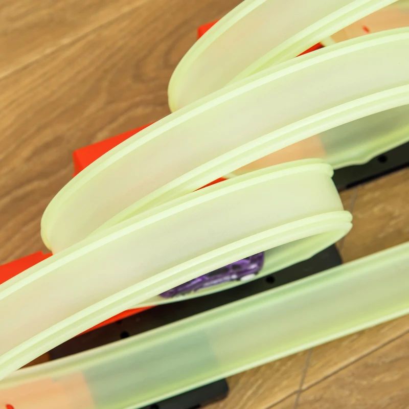 HOMCOM Pista pentru Masini cu Efecte Luminoase si Masina inclusa, pentru Copii de la 3-6 Ani, 86x67x21cm-Multicolora