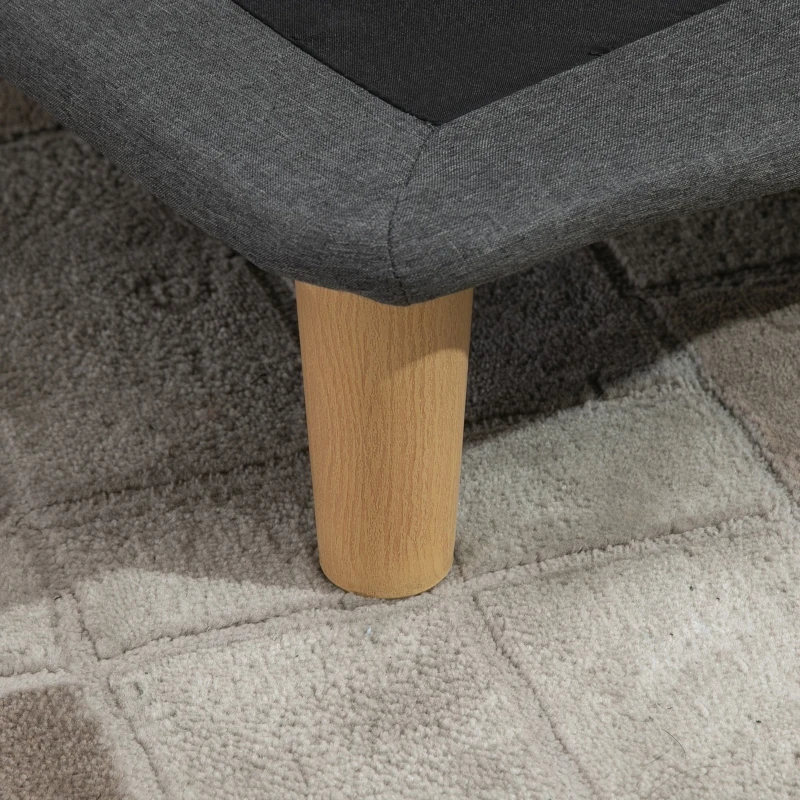 HOMCOM Fotoliu cu Suport pentru picioare Design Chaise Longue Rabatabil din In Gri