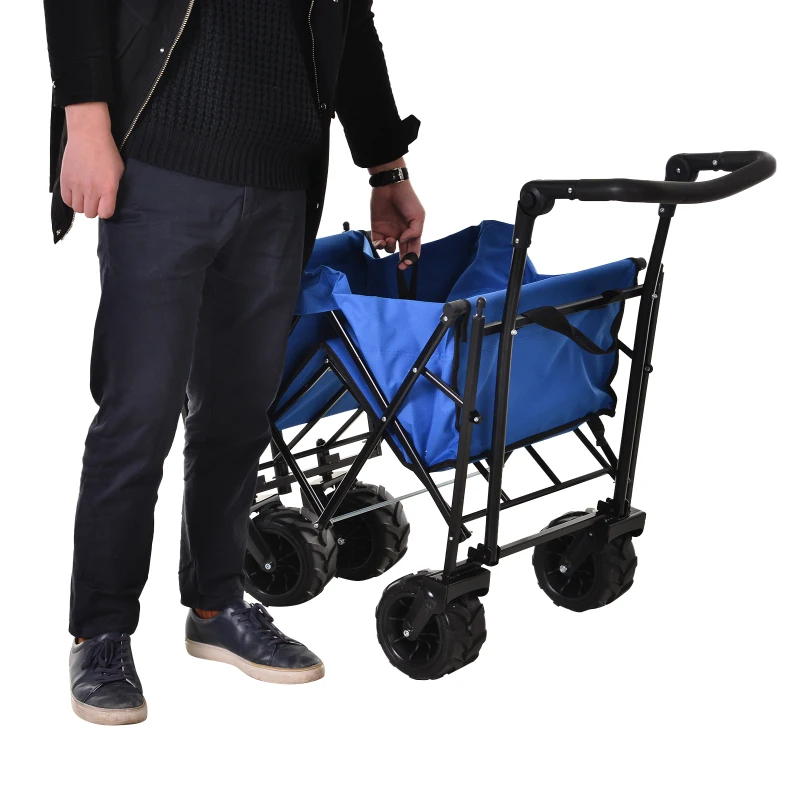 Durhand Carucioe Pentru Obiecte de Plaja Pliabil Impermeabil Albastru 110x56x101cm