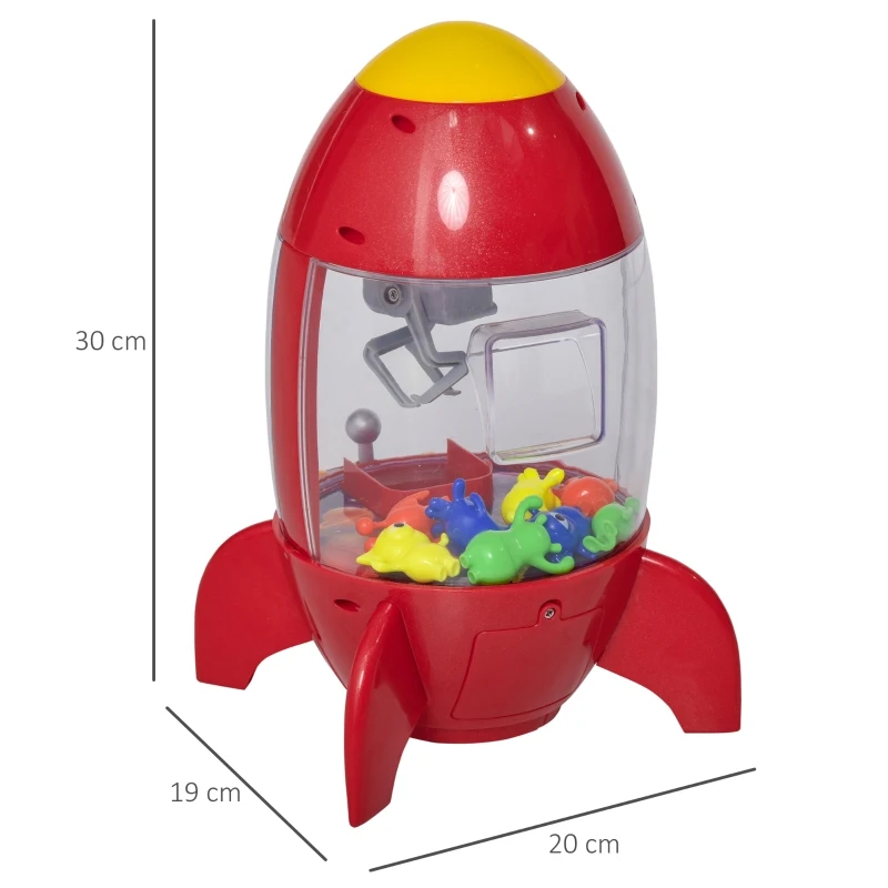 HOMCOM joc- prinde Papusa pentru copii 3-8 ani forma racheta muzica lumini rosu