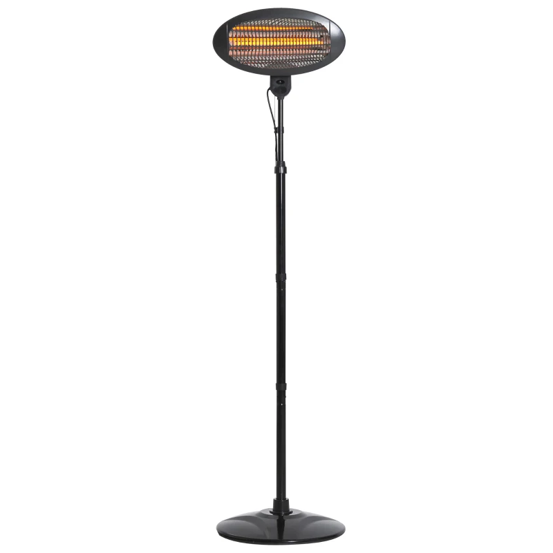Outsunny Lampa Sistem de Incalzire pentru Extern 2000W Negru 180-210cm