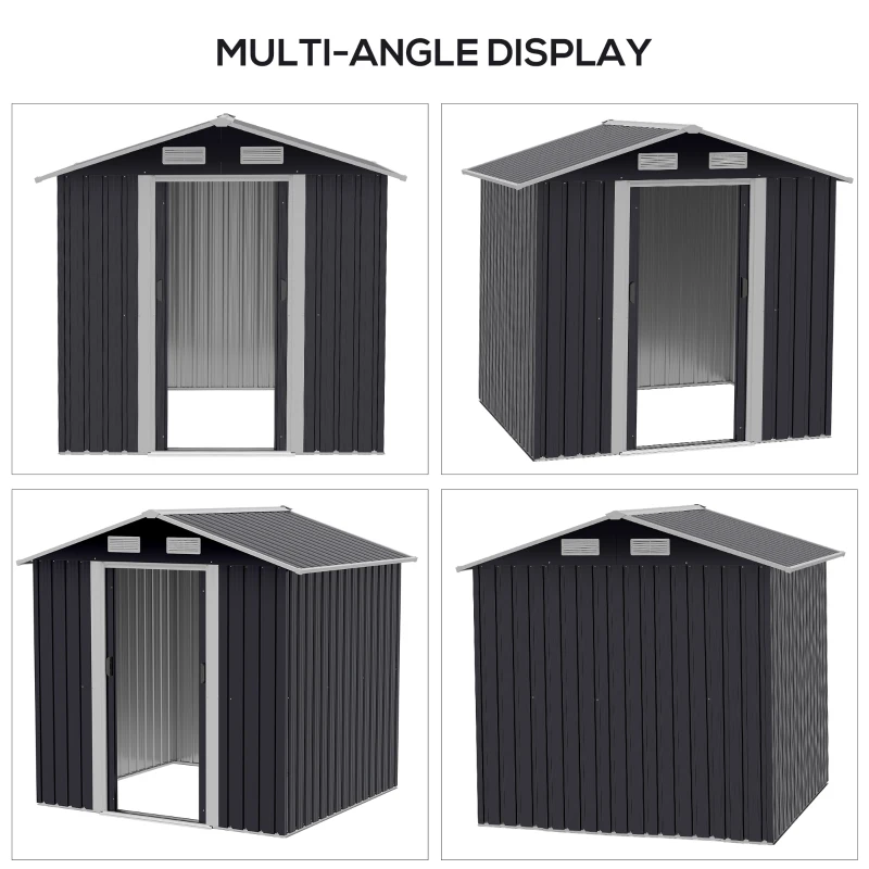Outsunny Magazie Gradina 2×1,5×1,9 m – Otel Zincat cu Usi Culisante(m-7)