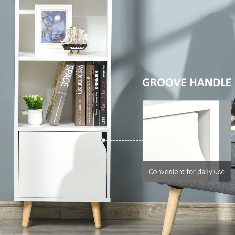 Homcom Biblioteca Alba – 40×30×129,5 cm cu Rafturi & Dulapior