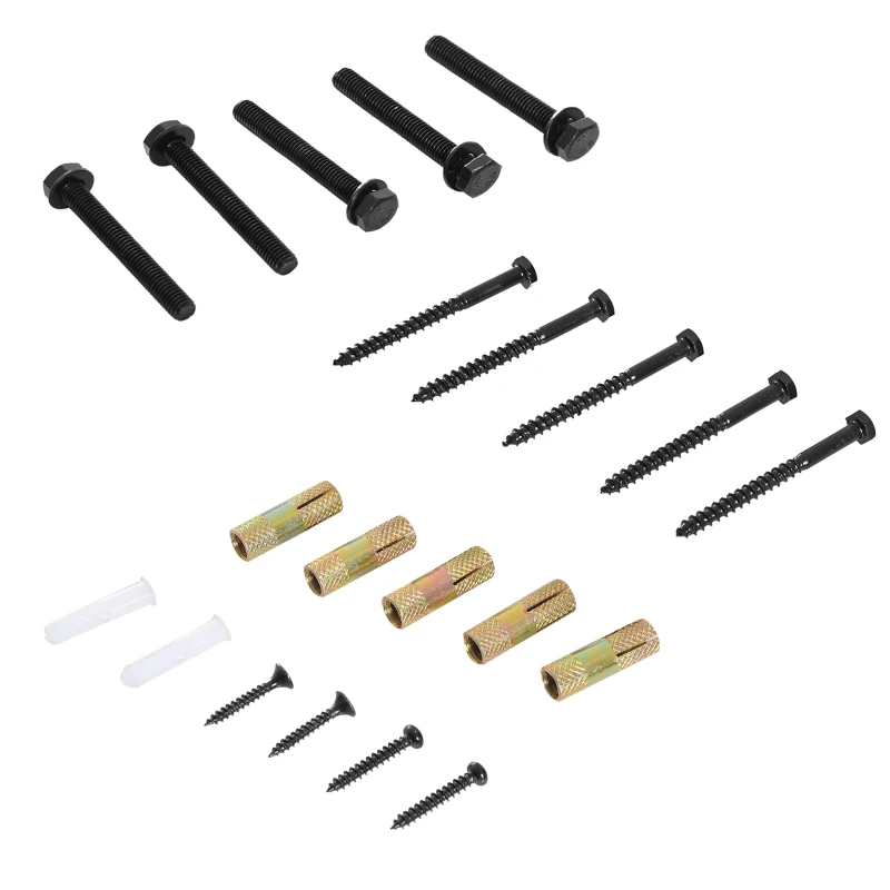 HOMCOM kit sina pentru usi glisante, 200x4x0.6 cm, negru