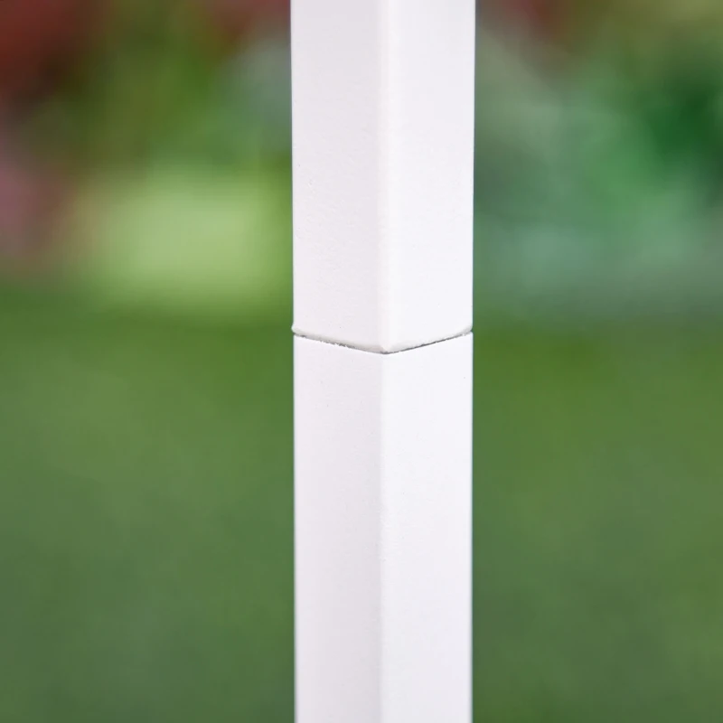 Outsunny Set 2 Masute de Salon s Gradina Se Stivuiesc din Fier, Alb