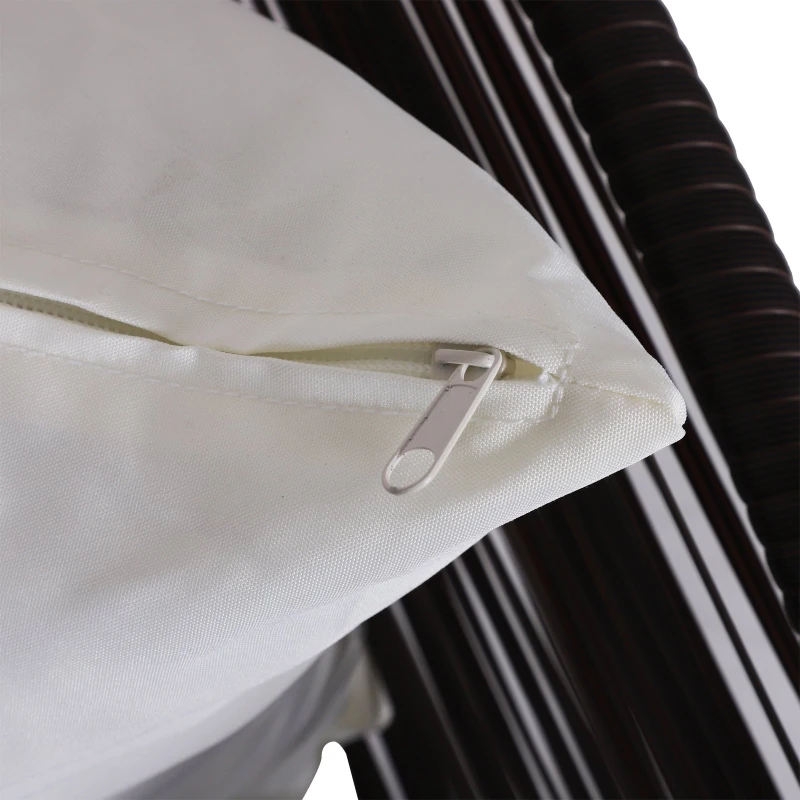 Outsunny Set de 2 Brate de Schimb in PE Rattan Maro 63x60x6cm