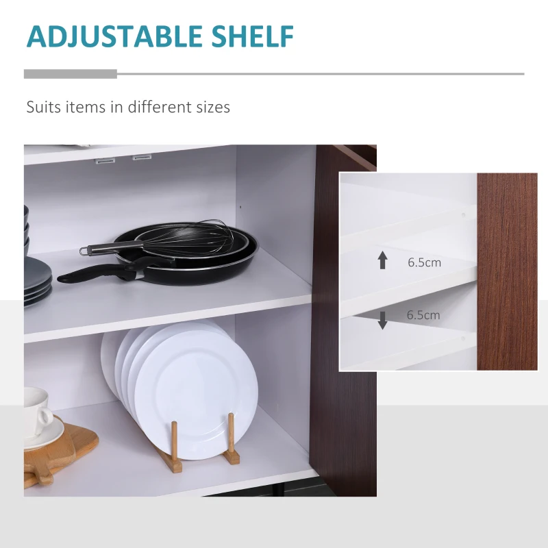 HOMCOM Mobilier Bufet Vintage Clasic din Lemn Bufet pentru Bucatarie Sala de Pranz