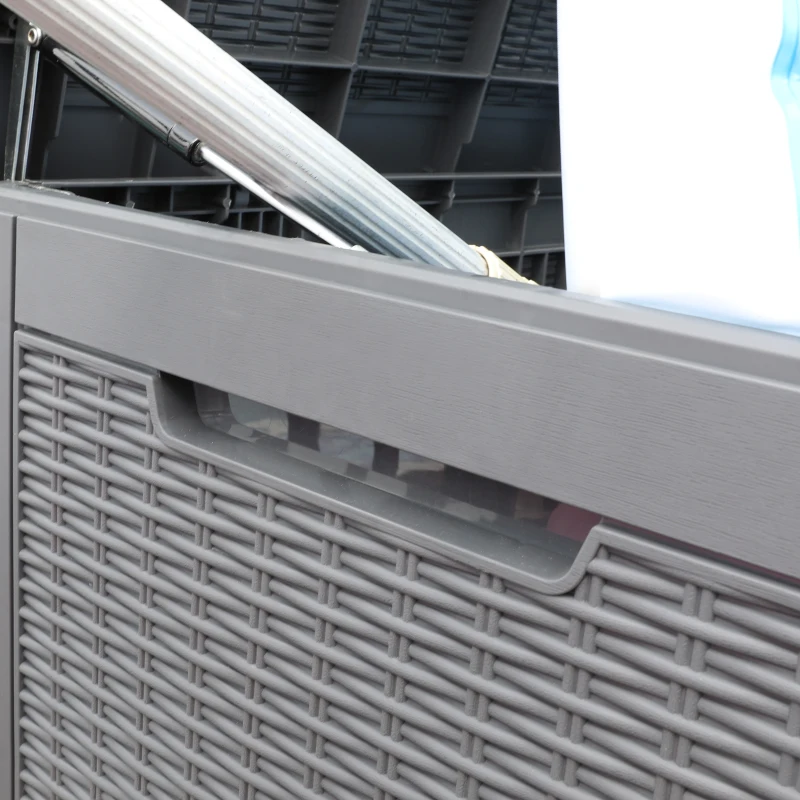 Outsunny Cufar de Gradina Efect Ratan 380L cu Asezare pentru 2 Persoane