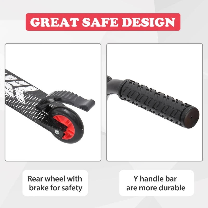 HOMCOM Trotineta pentru Adulti din Aluminiu cu Maner Ergonomic Neagra