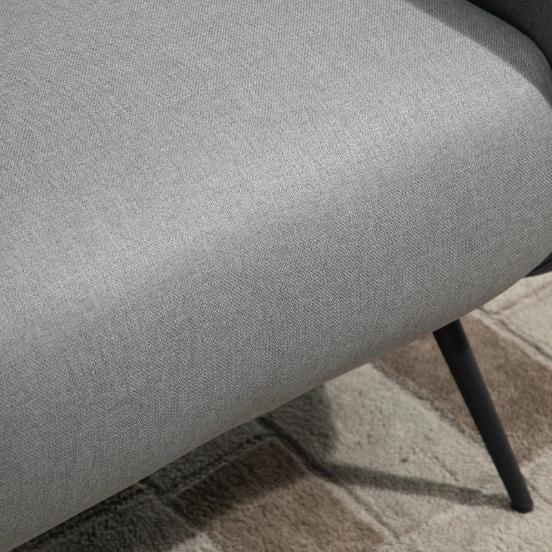 HOMCOM Fotoliu Modern pentru Dormitor Sufragerie Tesatura Gri 72x81x86cm