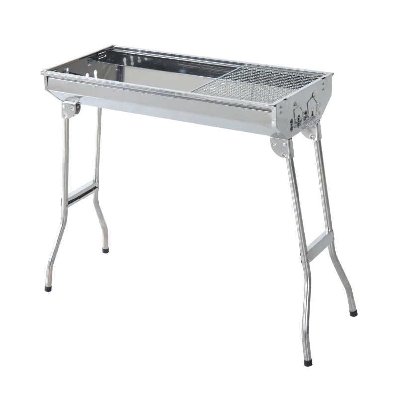 Outsunny Gratar Barbecue Portabil si Pliabil in Otel Inox, 73x33x71cm