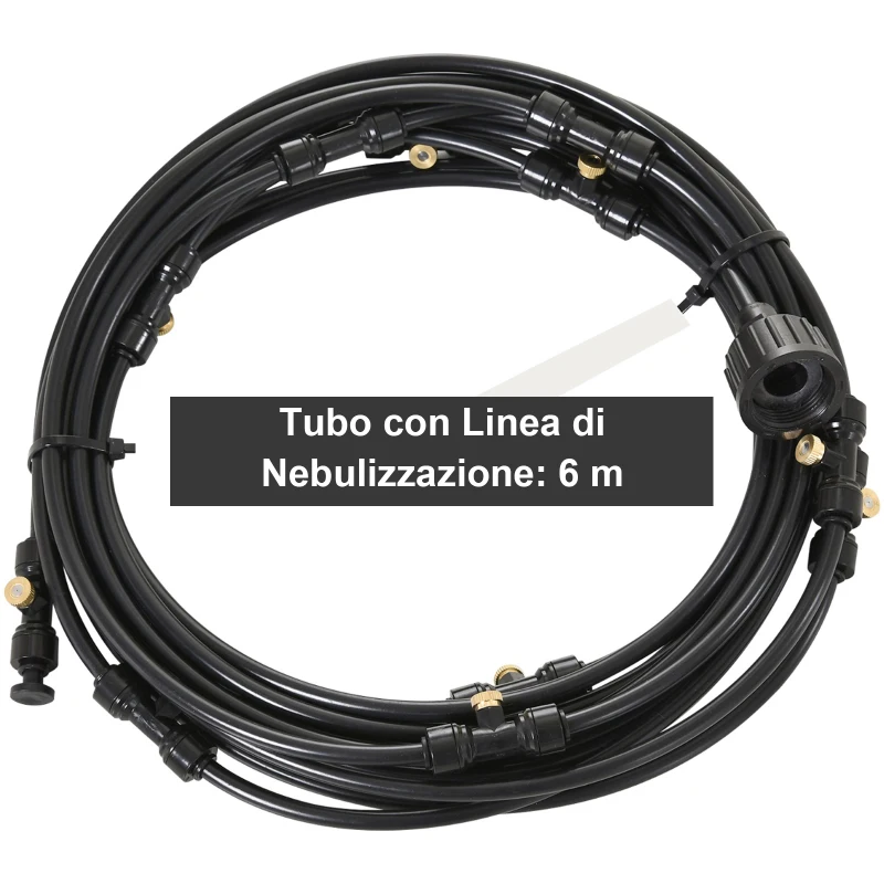 Outsunny Kit Nebulizator de Gradina cu 11 duze din alama si 6 tuburi PP, Negre