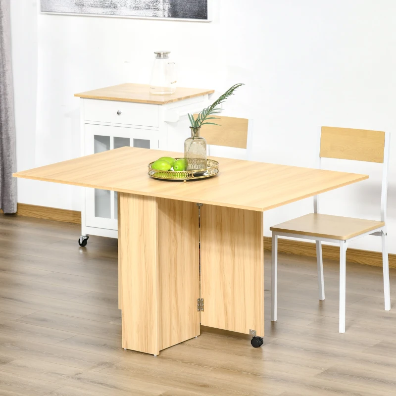 Homcom Masa Pliabila Lemn Natural 140 × 80 cm(m-2)