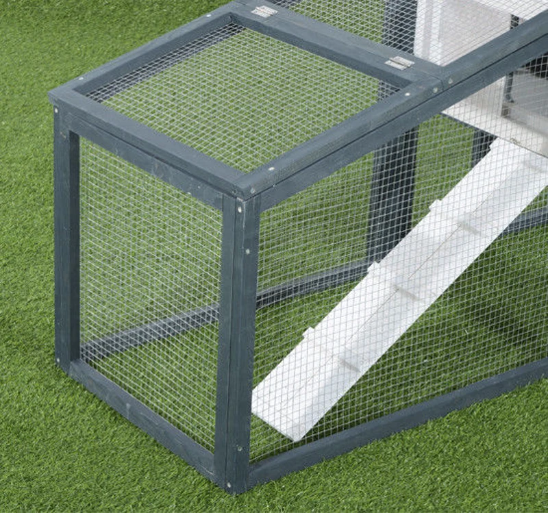 PawHut cusca din lemn pentru iepuri, 140x65x100cm, verde/alb