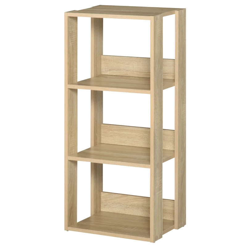 HOMCOM biblioteca din lemn cu 3 rafturi, 40x29.2x87.9cm