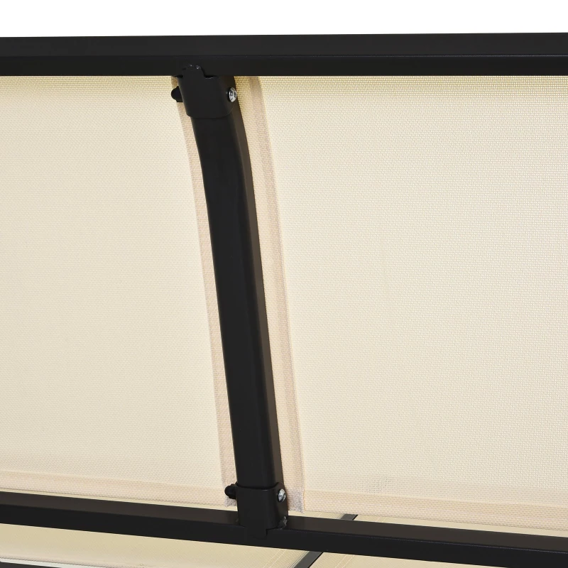 Outsunny Leagan de Gradina cu 2 Locuri din Metal si Tesatura Transpiranta Bej