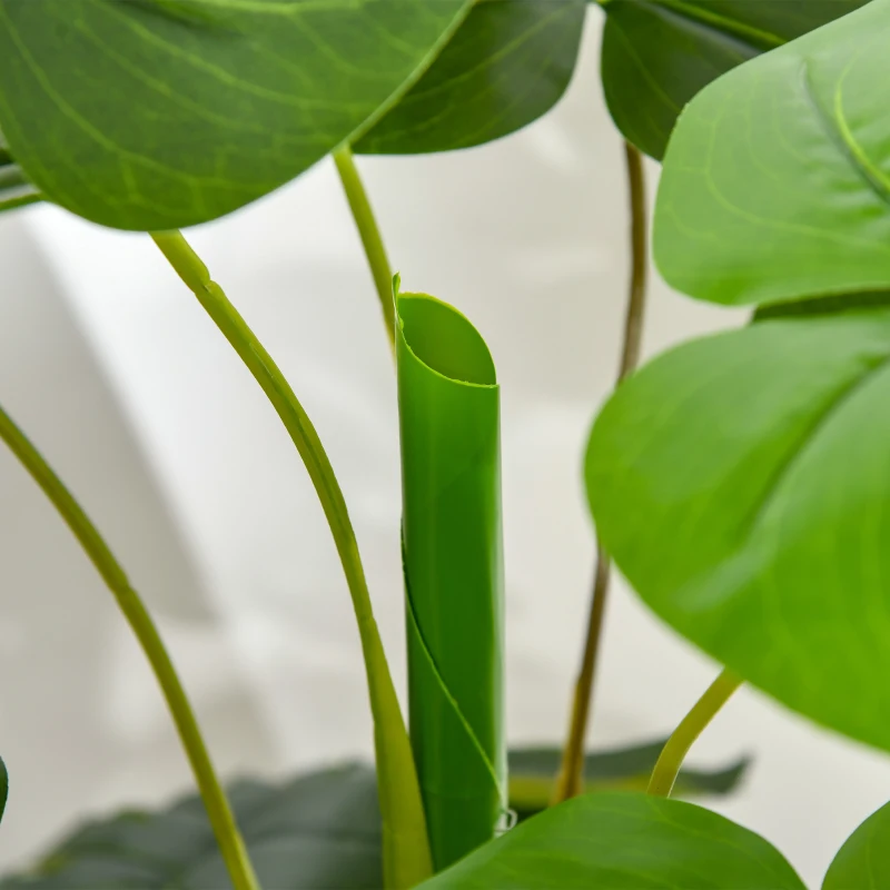 HOMCOM Monastera Planta Artificiala de Interior si Exterior, Planta Artificiala cu efect Realist cu 20 de Frunze, 120 cm(m-8)