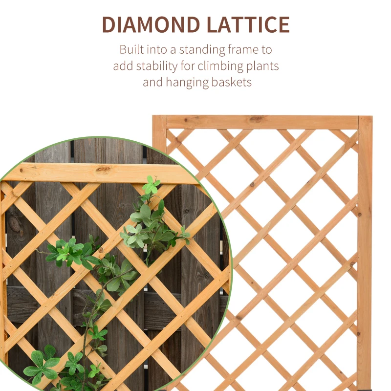 Outsunny Jardiniere din Lemn pentru Gradina Ghiveci pentru Plante Cataratoare