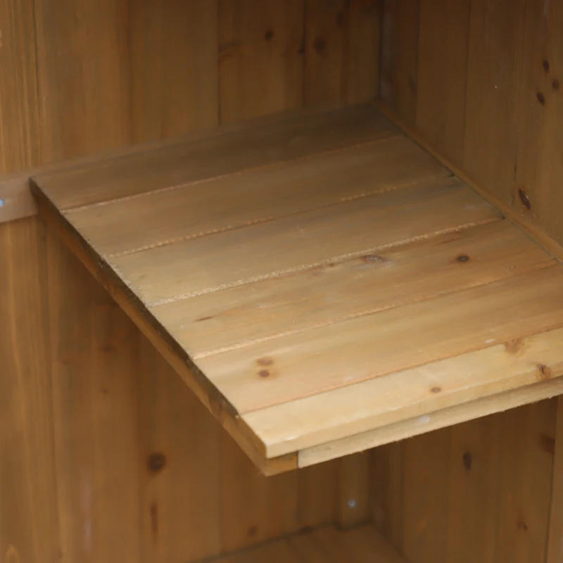 Outsunny Magazie de Scule de Gradina din Lemn Impermeabila cu Usi si Rafturi, 77.5x54.2x179.5 cm(m-9)