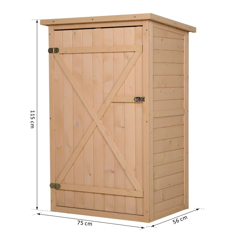 Outsunny Magazie de Scule pentru Exterior din lemn de brad 75x56x115 cm(m-3)